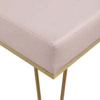 Iconic Home Catania Faux Leather Square Ottoman 