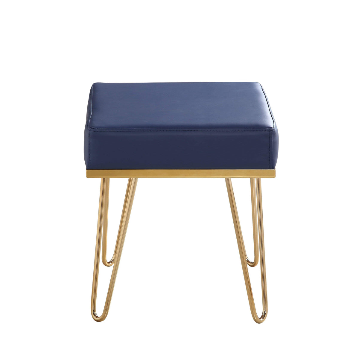 Iconic Home Catania Faux Leather Square Ottoman 
