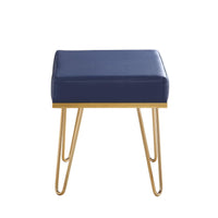 Iconic Home Catania Faux Leather Square Ottoman 