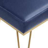 Iconic Home Catania Faux Leather Square Ottoman 
