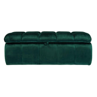 Iconic Home Chagit Tufted Velvet Storage Ottoman Bench 