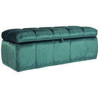 Iconic Home Chagit Tufted Velvet Storage Ottoman Bench 