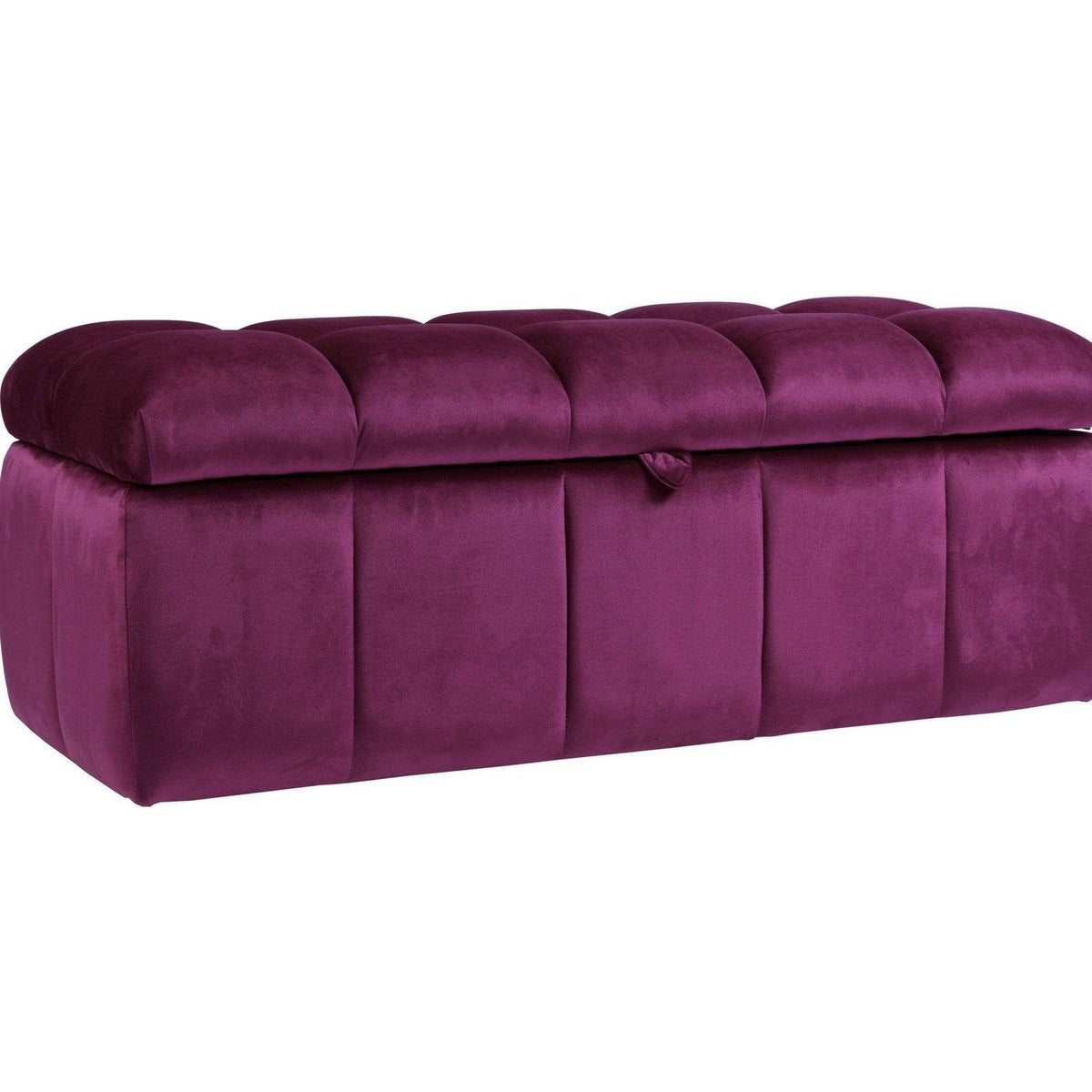 Iconic Home Chagit Tufted Velvet Storage Ottoman Bench 