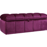 Iconic Home Chagit Tufted Velvet Storage Ottoman Bench 