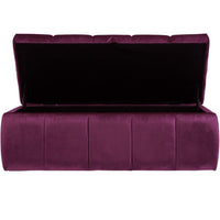 Iconic Home Chagit Tufted Velvet Storage Ottoman Bench 