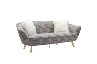 Iconic Home Chateau Sofa Two-Tone Design Gold Metal Legs 