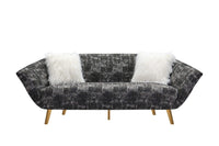 Iconic Home Chateau Sofa Two-Tone Design Gold Metal Legs 