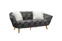 Iconic Home Chateau Sofa Two-Tone Design Gold Metal Legs 