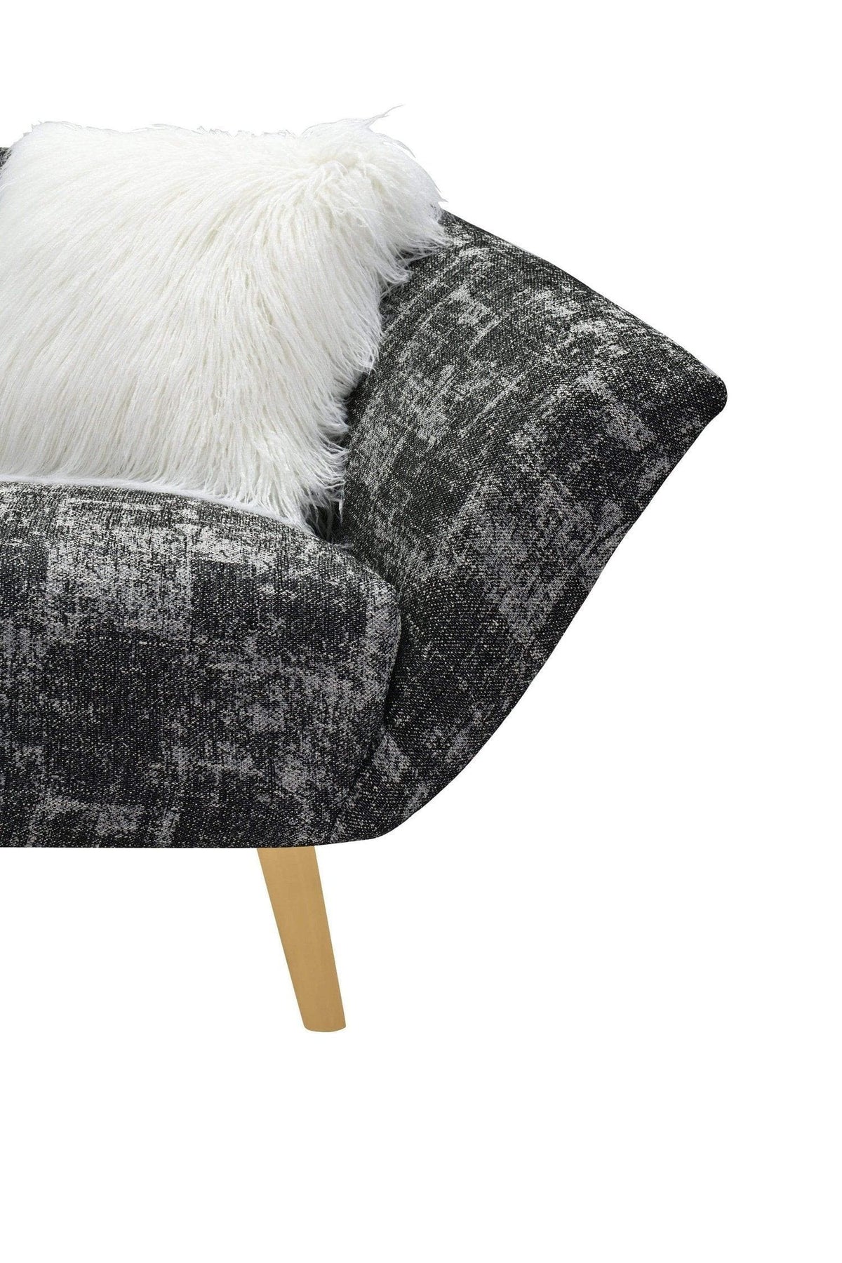 Iconic Home Chateau Sofa Two-Tone Design Gold Metal Legs 