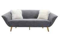 Iconic Home Chateau Sofa Two-Tone Design Gold Metal Legs 