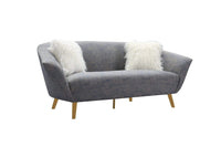 Iconic Home Chateau Sofa Two-Tone Design Gold Metal Legs 