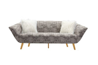 Iconic Home Chateau Sofa Two-Tone Design Gold Metal Legs 