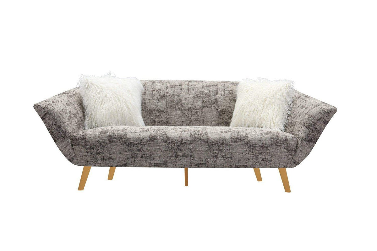 Iconic Home Chateau Sofa Two-Tone Design Gold Metal Legs 