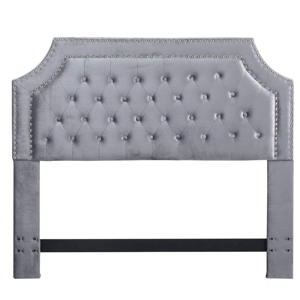 Iconic Home Chava Tufted Velvet Headboard For Bed 