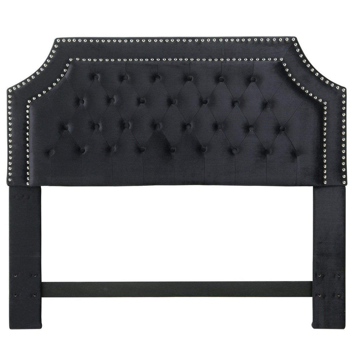 Iconic Home Chava Tufted Velvet Headboard For Bed 
