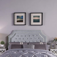 Iconic Home Chava Tufted Velvet Headboard For Bed Grey