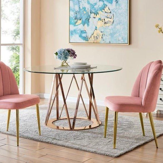 Iconic Home Chelsea Velvet Side Dining Chair Set of 2 Blush