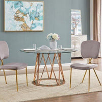 Iconic Home Chrissy Velvet Side Dining Chair Set of 2 Blush