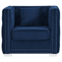 Iconic Home Christophe Button Tufted Velvet Club Chair 