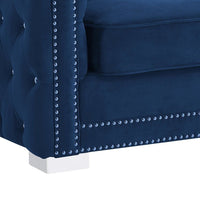 Iconic Home Christophe Button Tufted Velvet Club Chair 