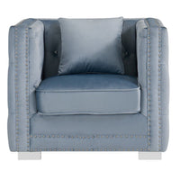 Iconic Home Christophe Button Tufted Velvet Club Chair 