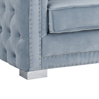 Iconic Home Christophe Button Tufted Velvet Club Chair 