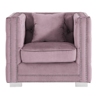 Iconic Home Christophe Button Tufted Velvet Club Chair 