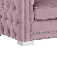 Iconic Home Christophe Button Tufted Velvet Club Chair 