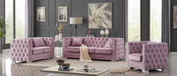 Iconic Home Christophe Button Tufted Velvet Club Chair 