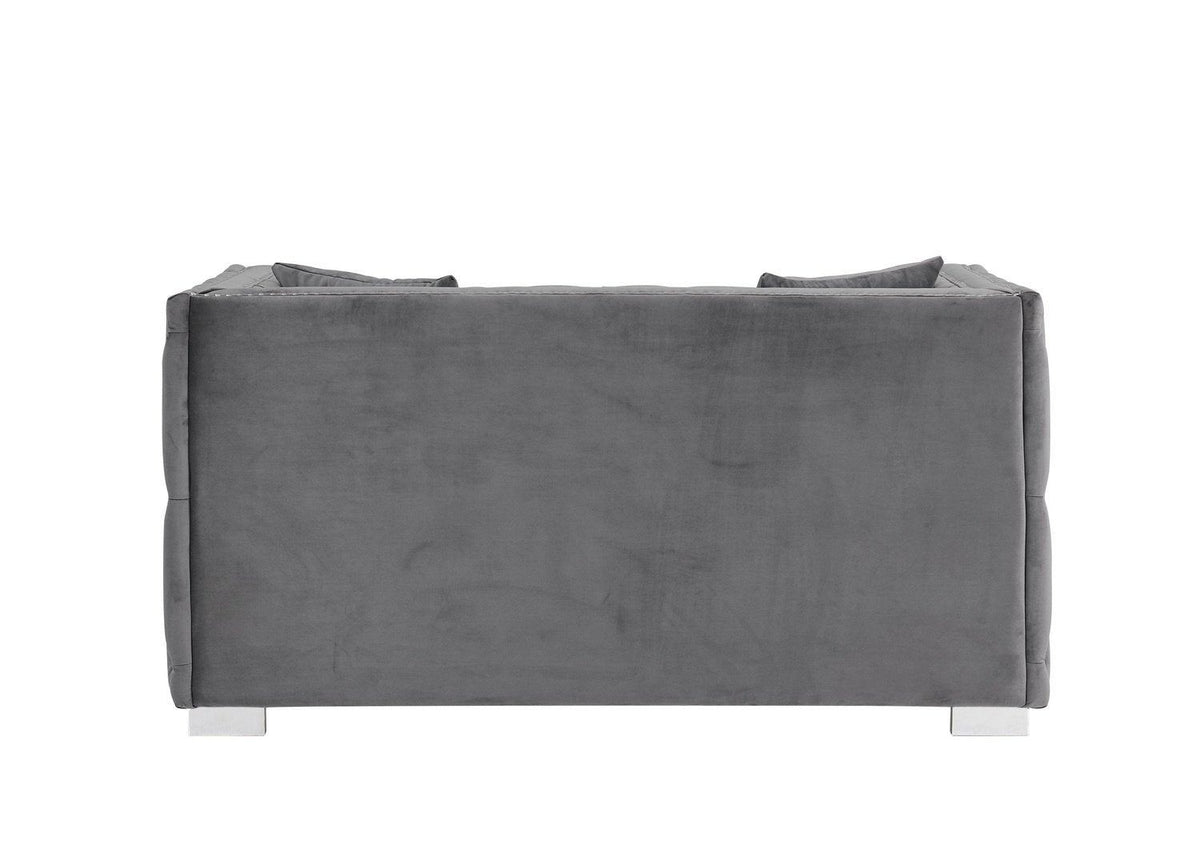 Iconic Home Christophe Tufted Velvet Loveseat Sofa 