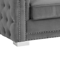 Iconic Home Christophe Tufted Velvet Loveseat Sofa 
