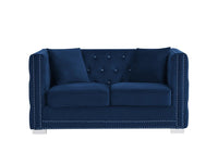 Iconic Home Christophe Tufted Velvet Loveseat Sofa 