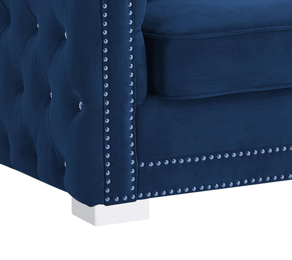 Iconic Home Christophe Tufted Velvet Loveseat Sofa 
