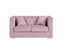 Iconic Home Christophe Tufted Velvet Loveseat Sofa 