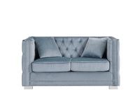 Iconic Home Christophe Tufted Velvet Loveseat Sofa 