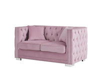 Iconic Home Christophe Tufted Velvet Loveseat Sofa 