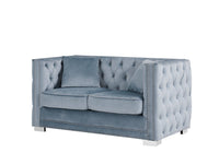 Iconic Home Christophe Tufted Velvet Loveseat Sofa 