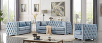 Iconic Home Christophe Tufted Velvet Loveseat Sofa 