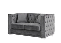 Iconic Home Christophe Tufted Velvet Loveseat Sofa 