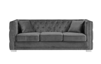 Iconic Home Christophe Velvet Button Tufted Sofa 