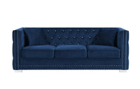 Iconic Home Christophe Velvet Button Tufted Sofa 