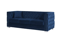 Iconic Home Christophe Velvet Button Tufted Sofa 