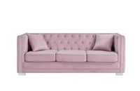 Iconic Home Christophe Velvet Button Tufted Sofa 