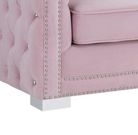 Iconic Home Christophe Velvet Button Tufted Sofa 