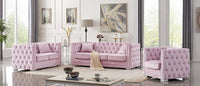 Iconic Home Christophe Velvet Button Tufted Sofa 