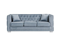 Iconic Home Christophe Velvet Button Tufted Sofa 