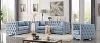 Iconic Home Christophe Velvet Button Tufted Sofa 