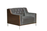 Iconic Home Clark Button Tufted Velvet Club Chair 