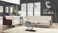 Iconic Home Clark Button Tufted Velvet Club Chair 