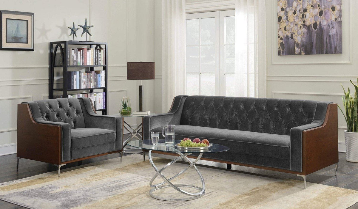 Iconic Home Clark Velvet Sofa 